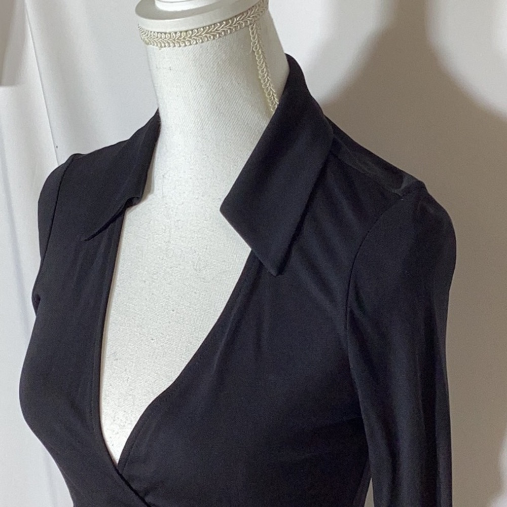 Diane von Furstenberg 'New Jeanne Two' Jersey Wrap Dress Black Size 4 - Picture 7 of 13